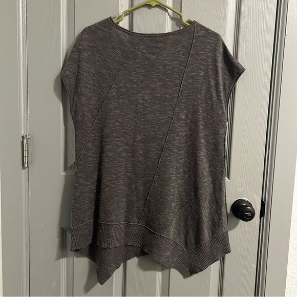 Eileen Fisher Charcoal Short Sleeve Top - Picture 5 of 5